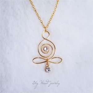 Handmade wired meditation necklace